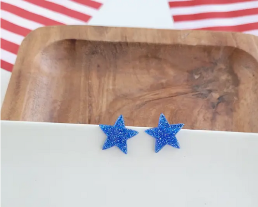 Liberty Star Studs - Blue