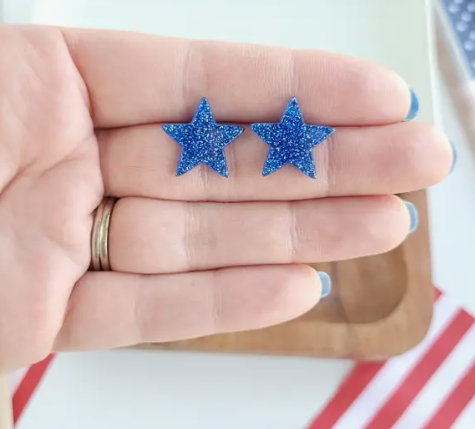 Liberty Star Studs - Blue