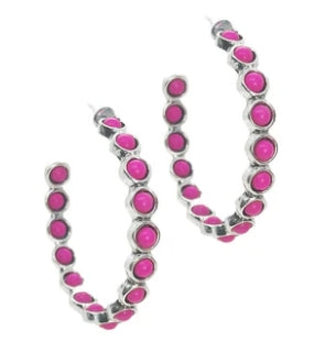 Pink Rodeo Hoop Earrings