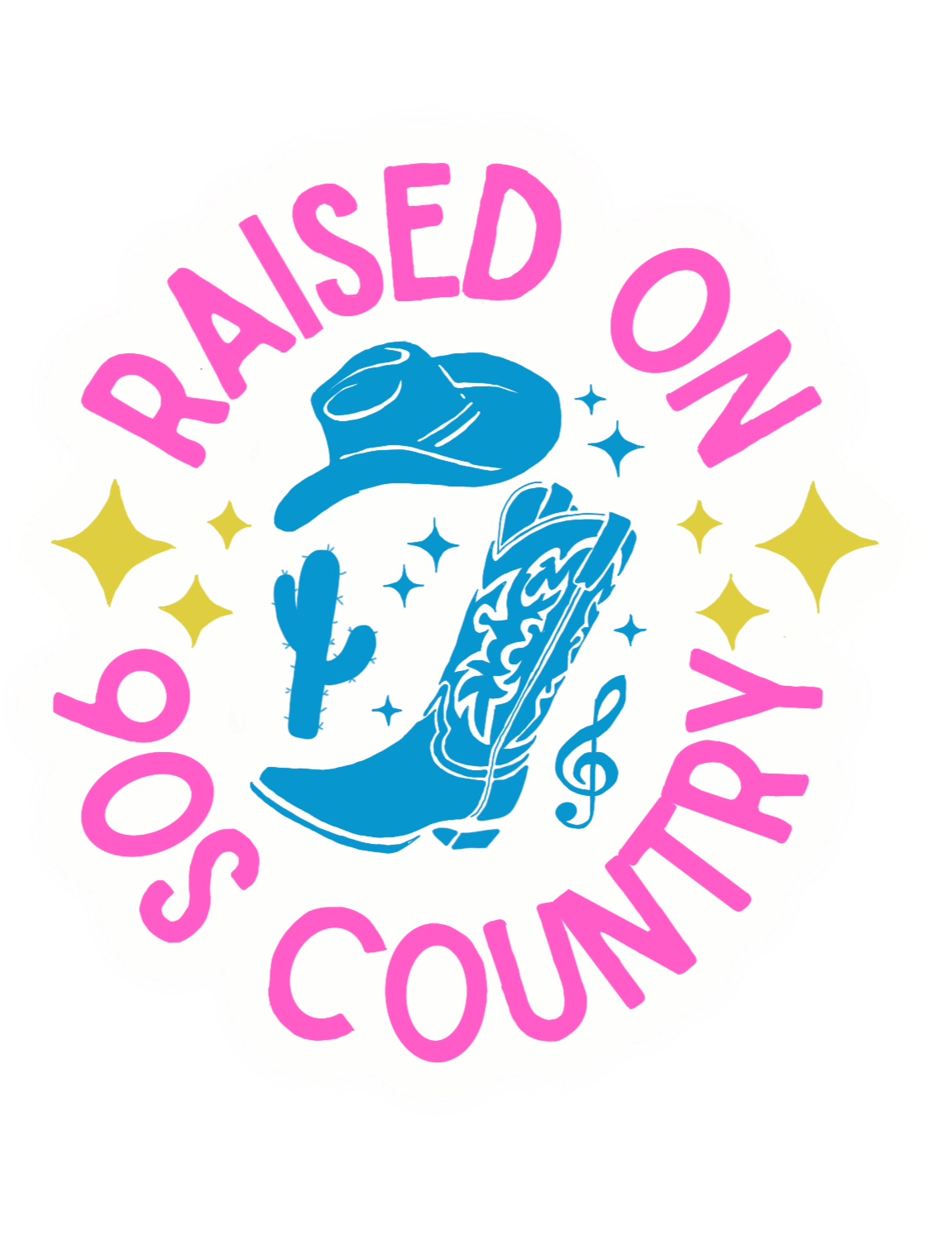 Raised on 90s country vinyl sticker