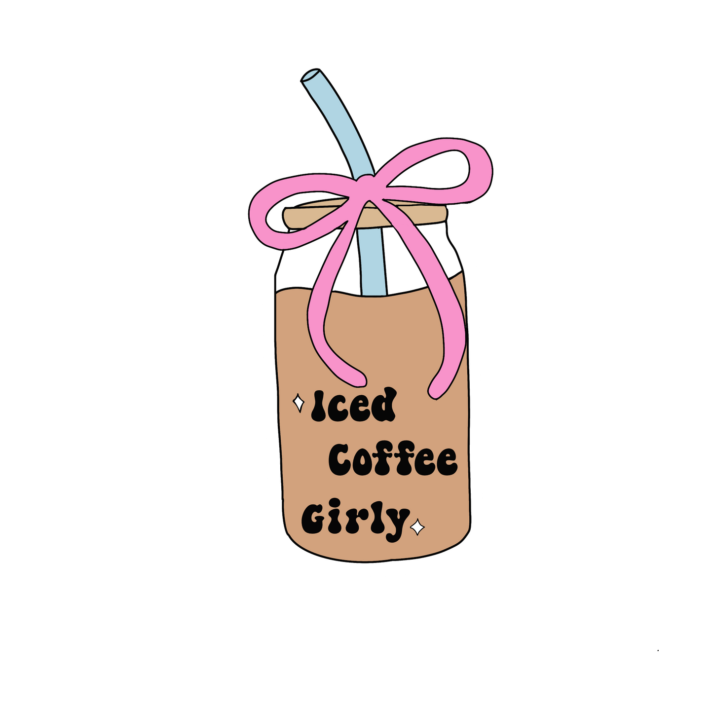 Iced Coffee Girly Sticker