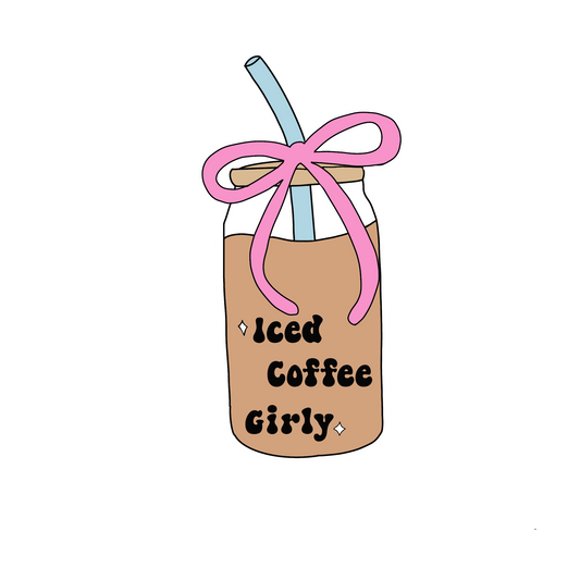 Iced Coffee Girly Sticker