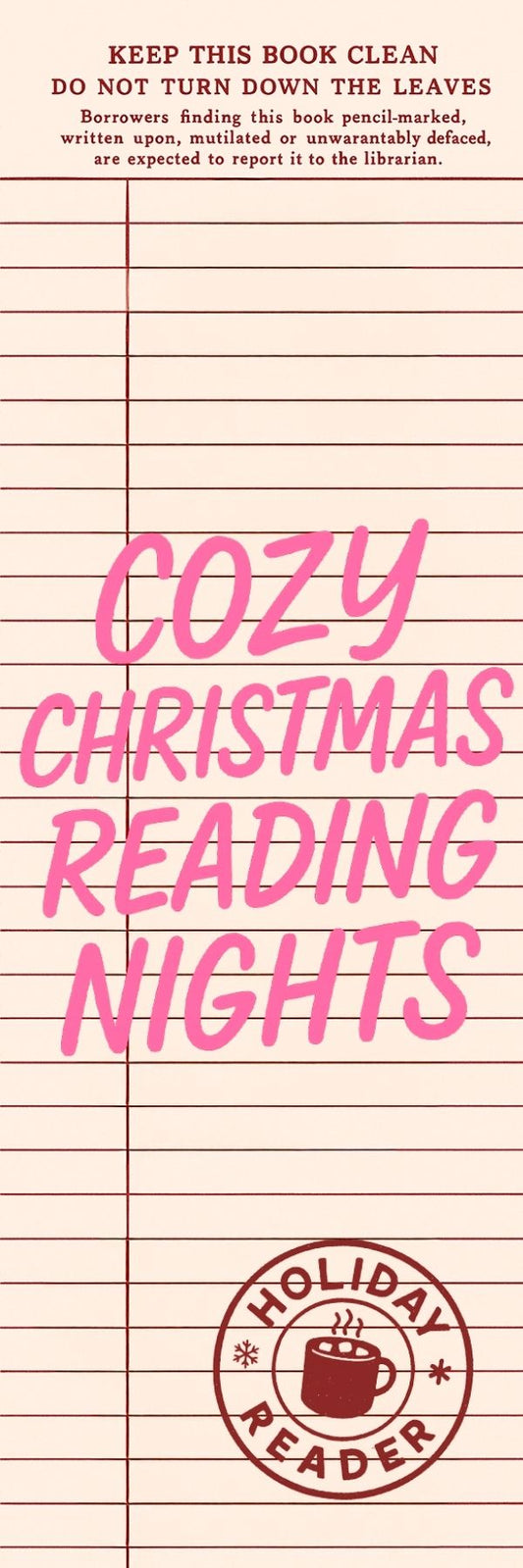 Cozy Christmas Reading Nights Bookmark
