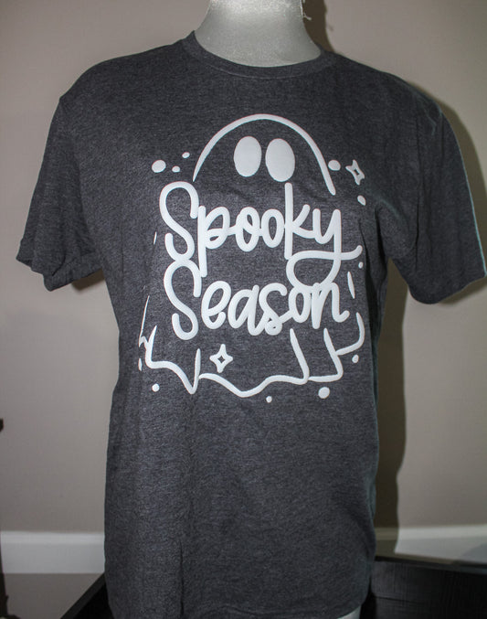 Charcoal "Spooky Season" Graphic Tee - Casual Halloween T-Shirt (S-3X)