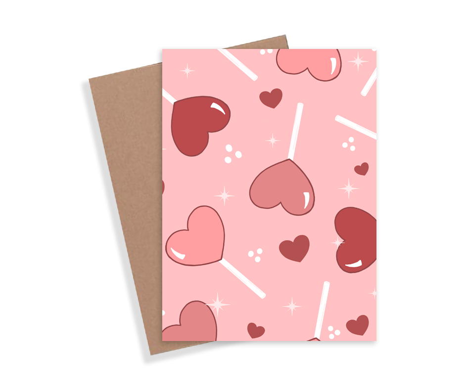 Heart Sucker Valentine's Day Card