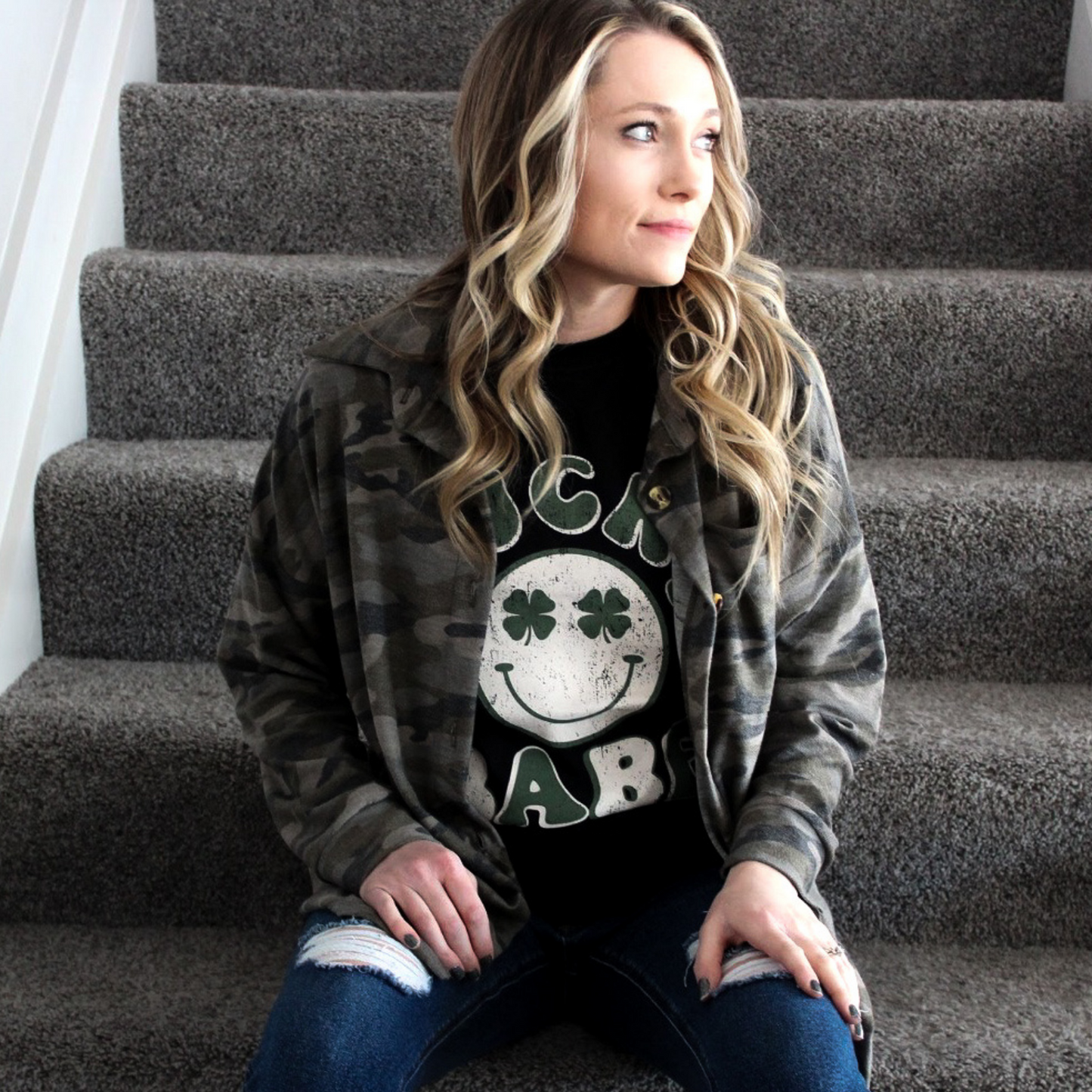 Lucky Babe Smiley Graphic Tee