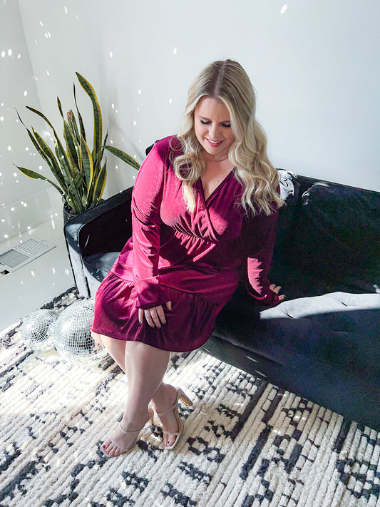 Party Mode | Velvet Burgundy Dress