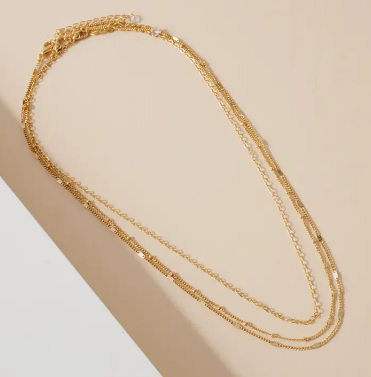 Rolo Twist Layered Chain Necklace | Gold