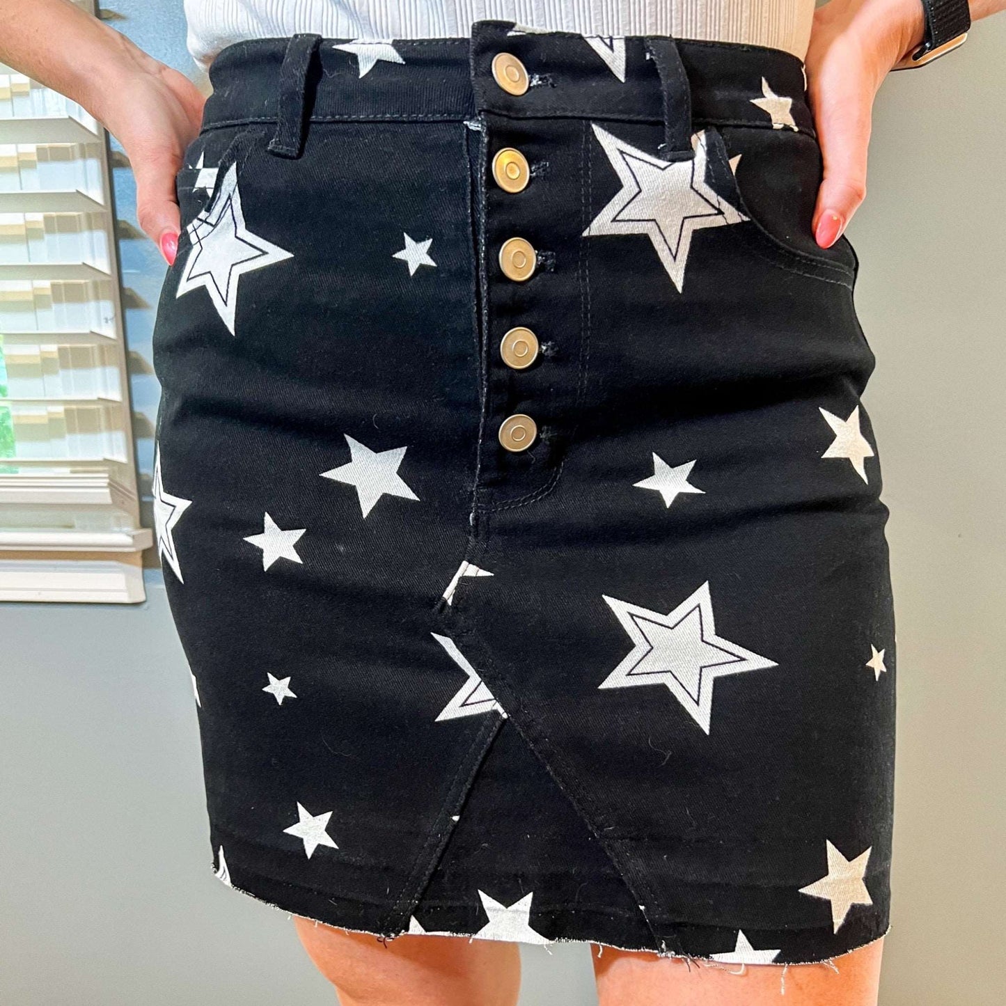 Starry Night Denim Skirt