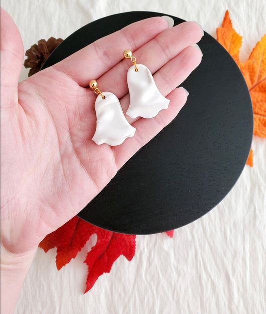 Ghost Dangle Earrings | Handmade Clay Earrings