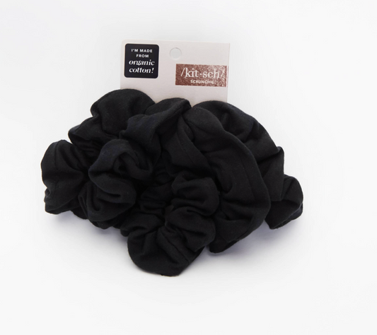 Organic Scrunchies 5 Pc | Black