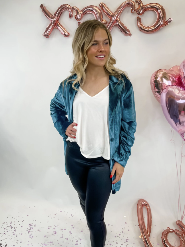 Music City Queen | Velvet Teal Blazer